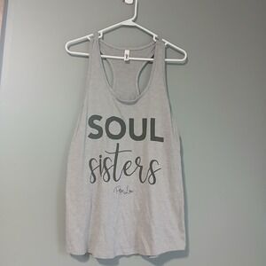Ideal T by Next Level Women's Gray XXL Scoop Neck Racerback Tank Top Soul Sister